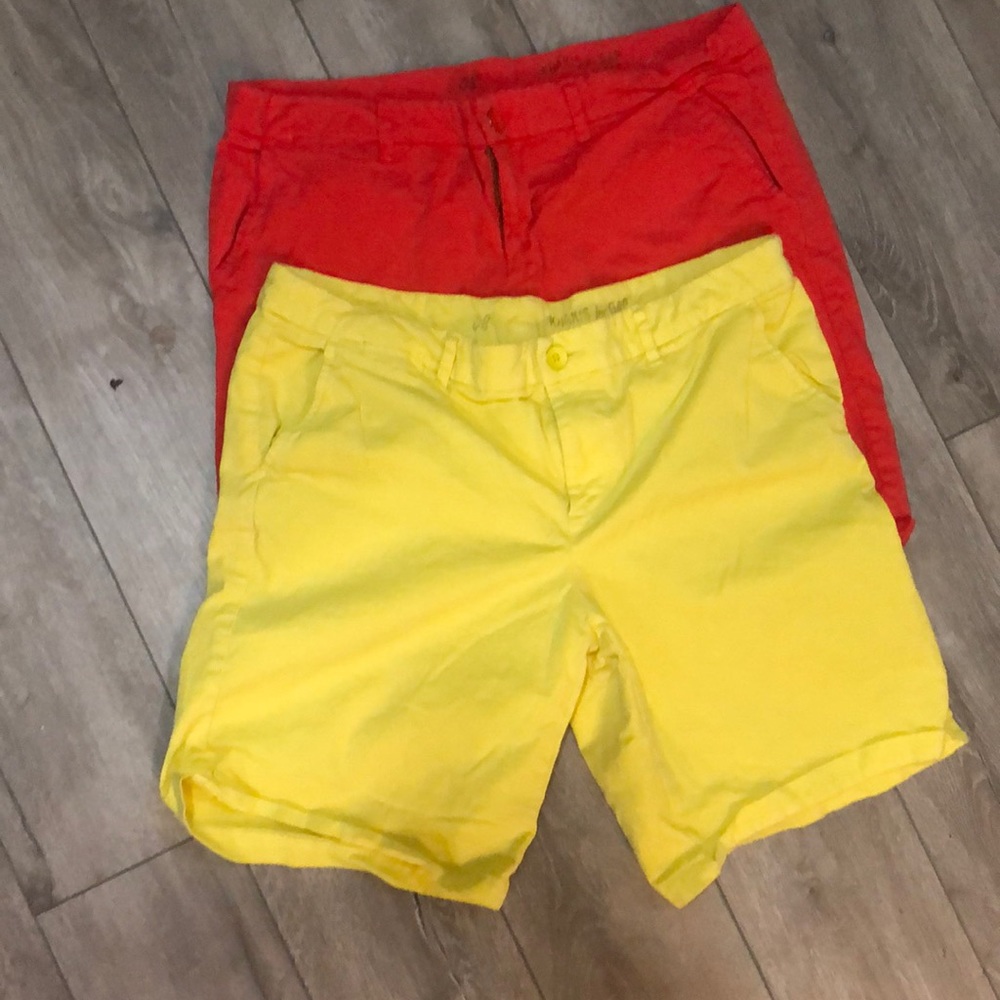 2 pair colored khaki shorts